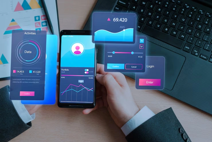 Game Marketing Services in Canada shown with futuristic data interface on mobile