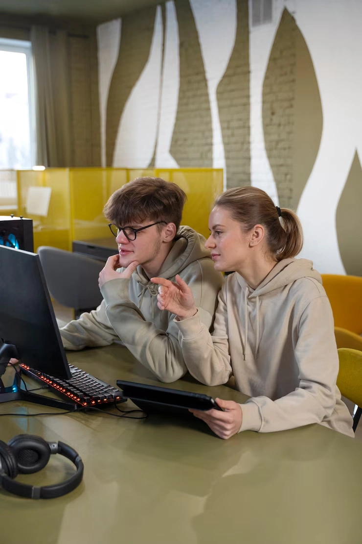 Game Marketing Services in Canada team planning around a PC setup