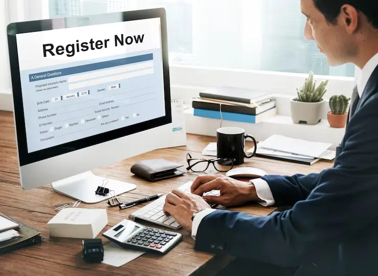 Unity Game Development Agency in Canada Registration concept with application information displayed on a digital screen.