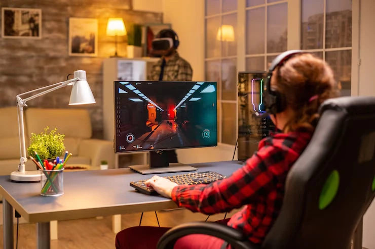 Console Game Development Agency in Canada testing first-person shooter game